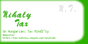 mihaly tax business card